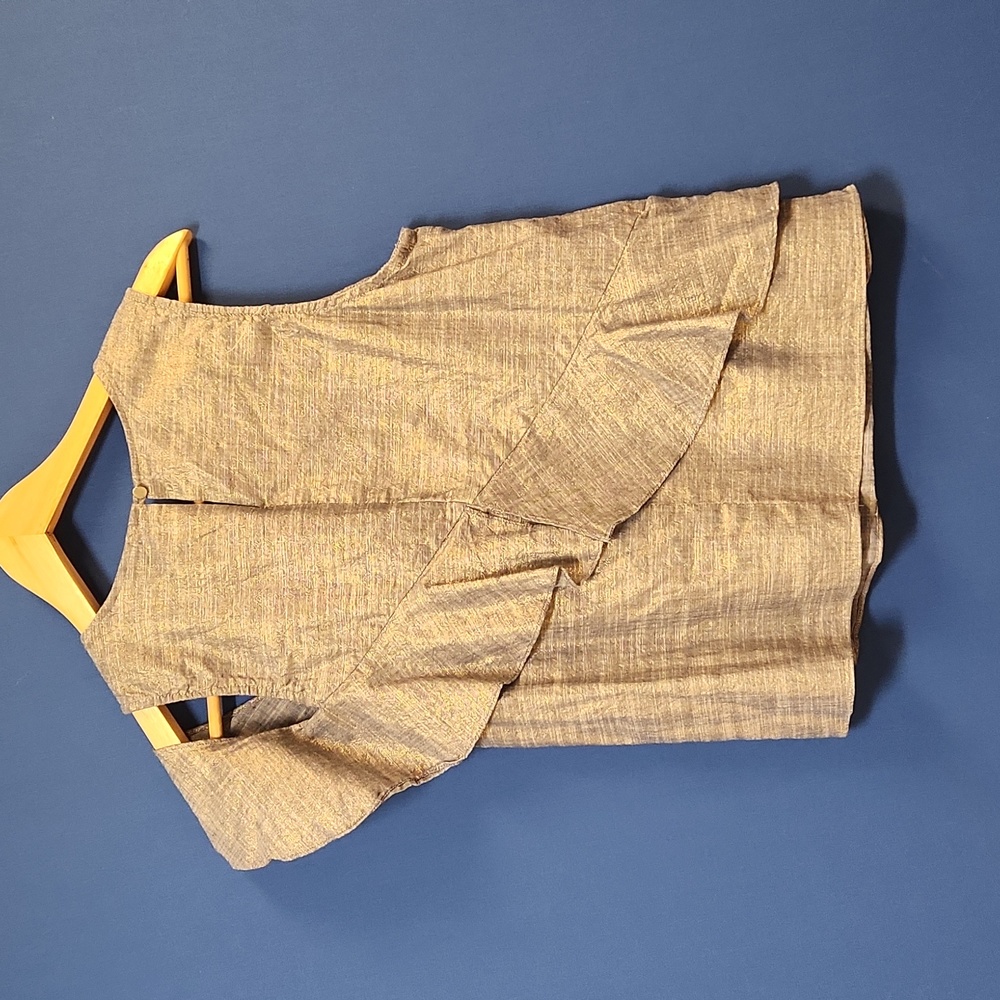 Waverly Grey asymmetrically top, metallic denim, size Small - Picture 6 of 6